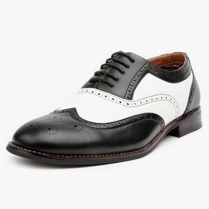 Men’s Size 13 Oxford by Ferro Aldo - Black & White Wingtip Dress Shoes, New